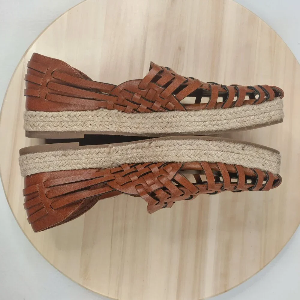 Sam & Libby Asha Espadrille Summer Sandals Shoes Brown Women US 7